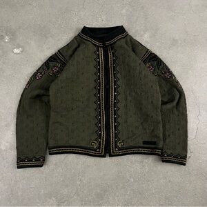 Dale of Norway Olive Green button up sweater